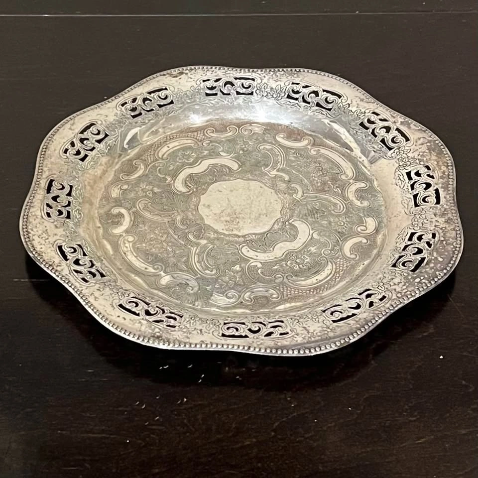 Vintage Viking Plate E.P. Copper Silver-Plated 9” Tray - photo 4