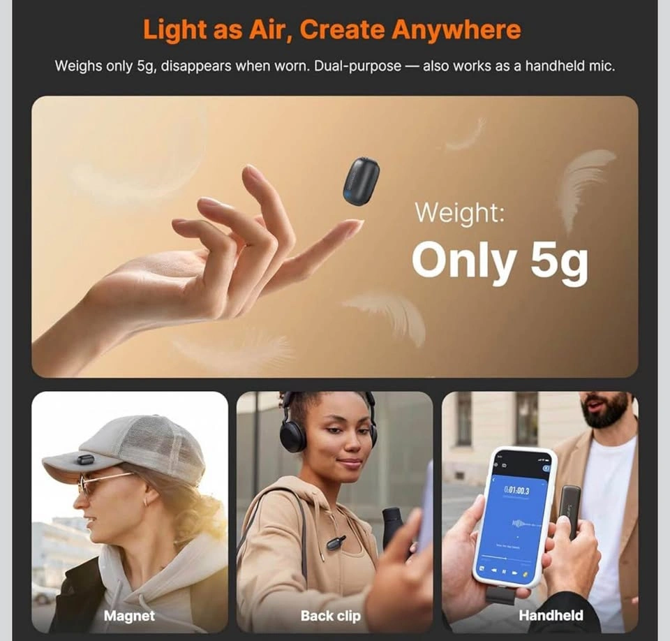 Wireless Mini Microphone for iPhone 17/16/15 & Android - photo 2