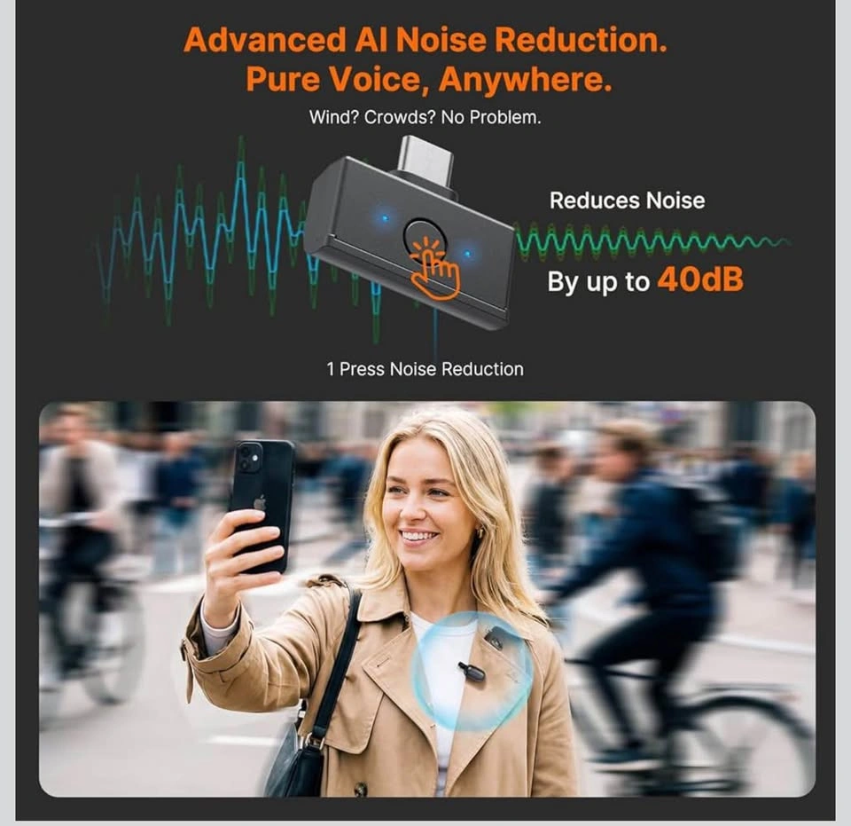 Wireless Mini Microphone for iPhone 17/16/15 & Android - photo 4