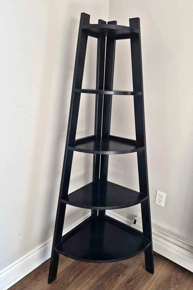 5 Tier Black Corner Shelf