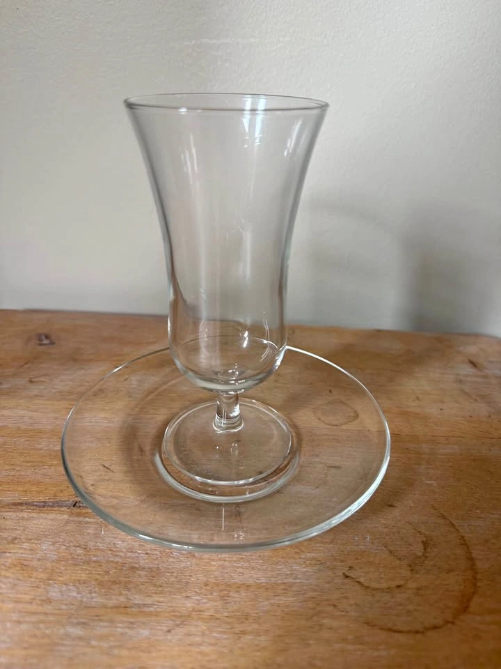 9 parfait glasses and plates set