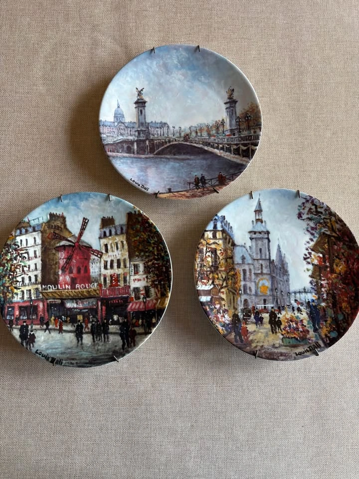 Louis Dali Limoges Parisian scenes decorative plates - photo 3
