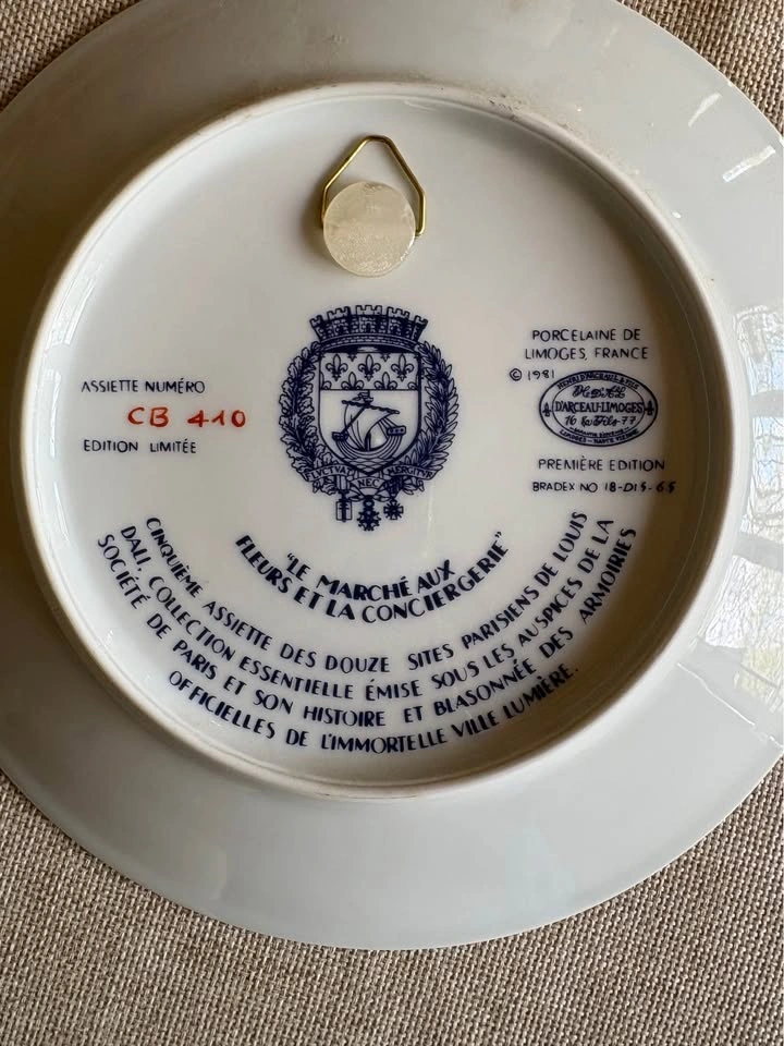 Louis Dali Limoges Parisian scenes decorative plates - photo 5
