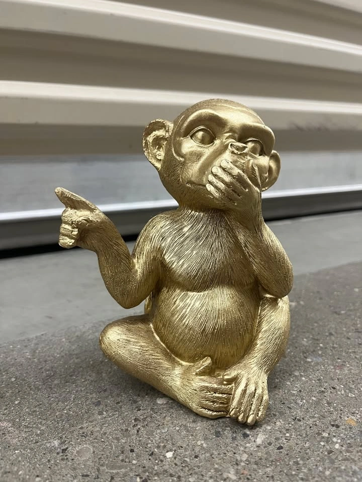 Decorative Gold Monkey Figurines – Modern Home Decor - photo 4
