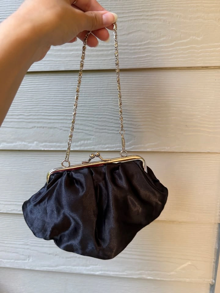 Cute Satin Clutch with Silver Hardware - photo 2