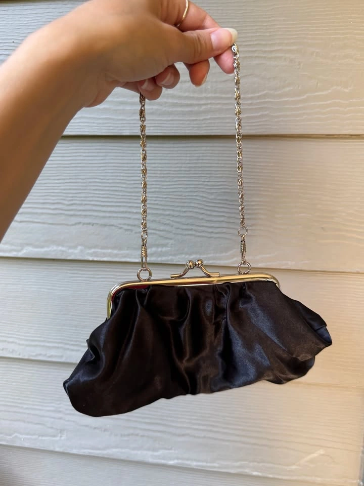 Cute Satin Clutch with Silver Hardware - photo 3