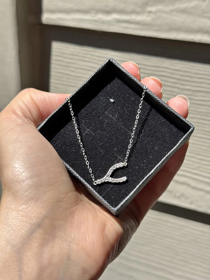 Sterling (925) Silver Wishbone Necklace - Unworn in original box