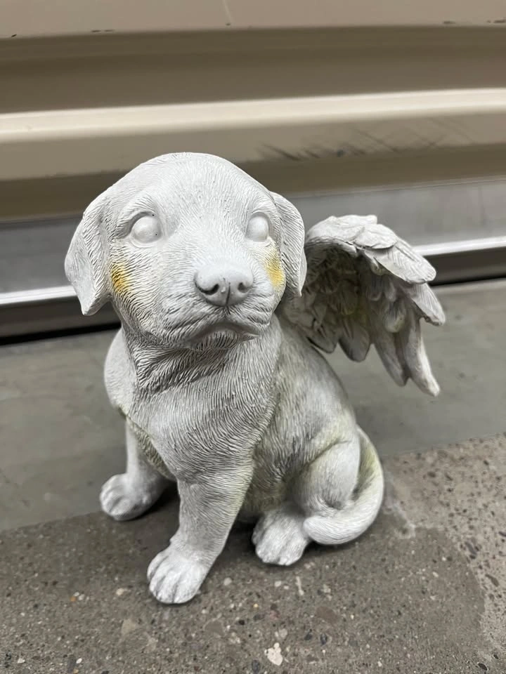 New Angel Puppy Garden Statue – Decorative Stone-Look Figurine - photo 2