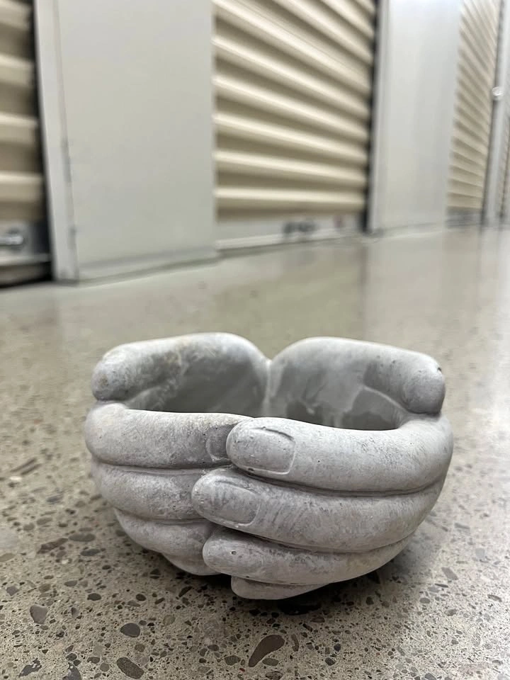 Zen Decor Set: Hand-Shaped Bowl & Buddha Figurine