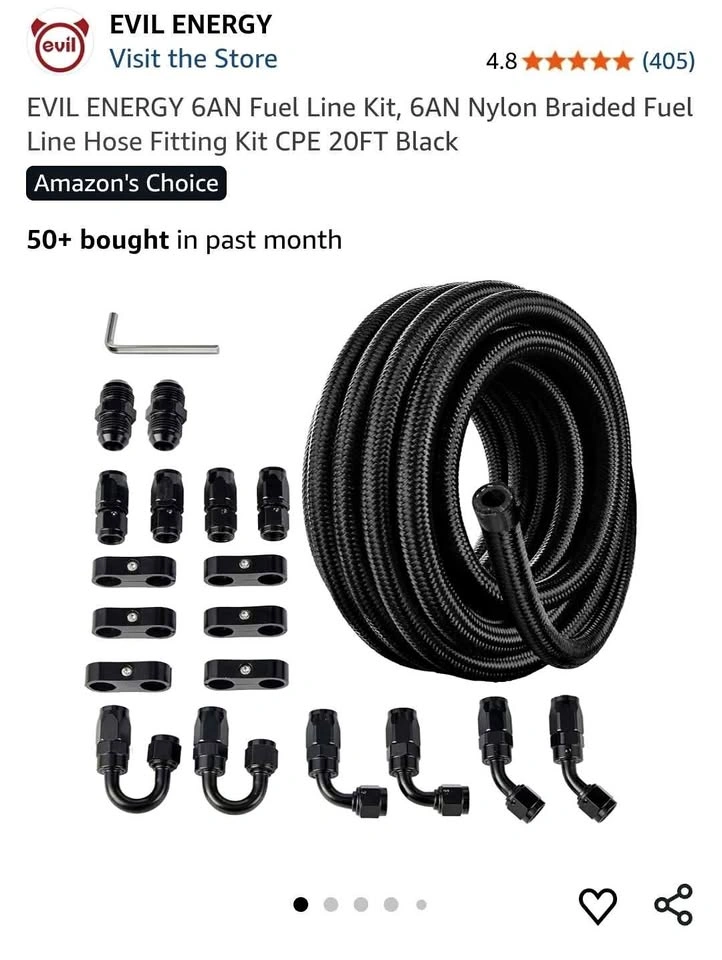 EVIL ENERGY 6AN Nylon Braided Fuel Line Kit 20FT Black