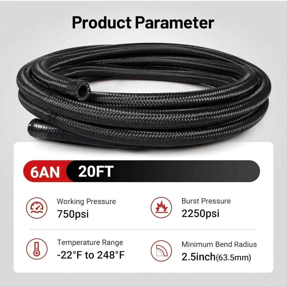 EVIL ENERGY 6AN Nylon Braided Fuel Line Kit 20FT Black - photo 3