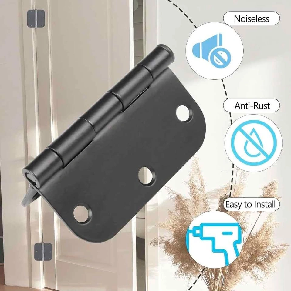 Allucky 40 Pack Matte Black 3x3 Inch Door Hinges 5/8 Radius - photo 2