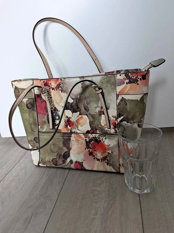 Guess Floral Watercolour Tote Bag