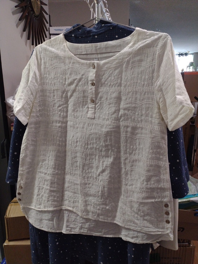Linen top, size L