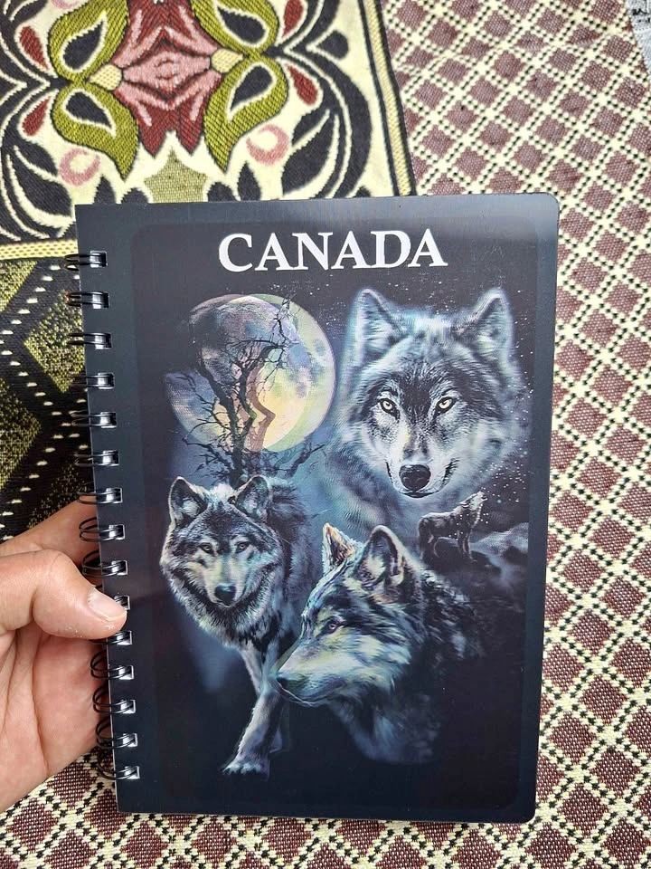 3d Notebook wolf printed