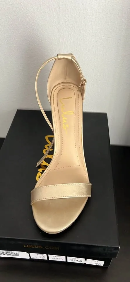 Lulu's Metallic Gold Ankle Strap Heels Size 6.5 - photo 2