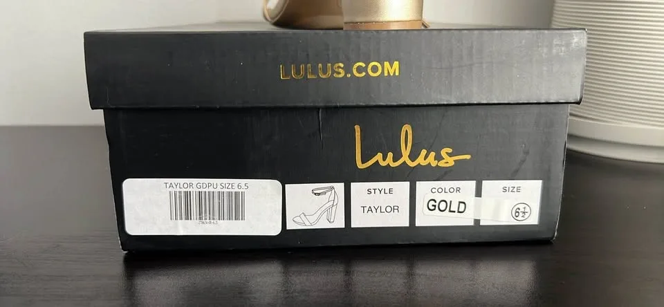 Lulu's Metallic Gold Ankle Strap Heels Size 6.5 - photo 3