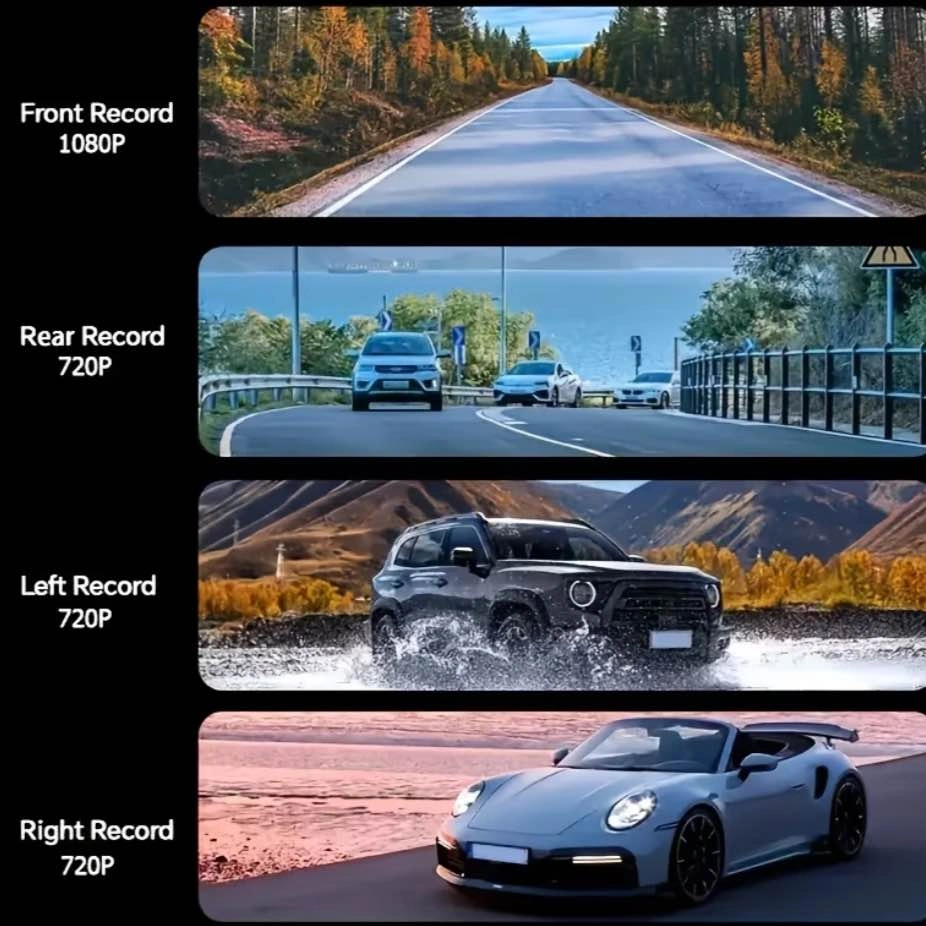 Full HD 4 Channel Dash Cam (Front/Left/Right/Rear) + SD Card - photo 5