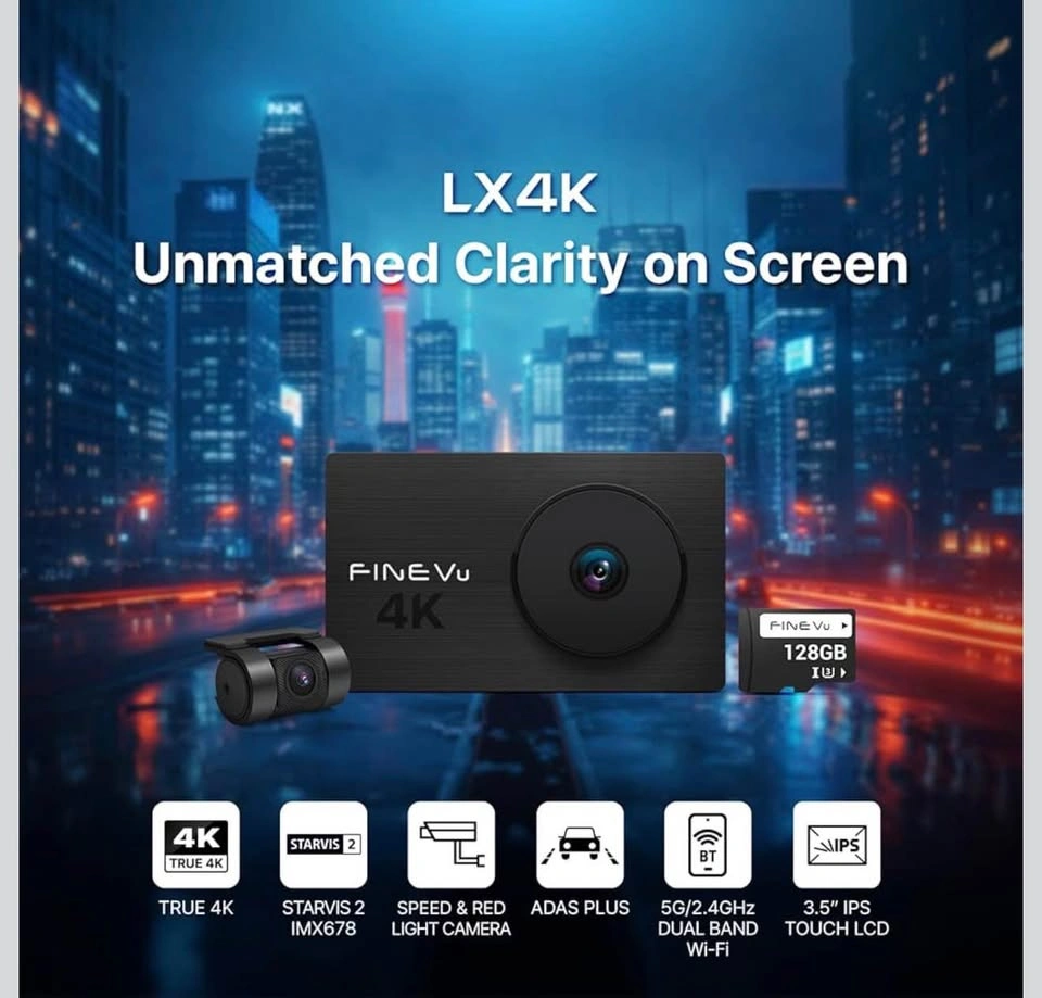 True 4K+1080P Dual Dash Cam, 3.5” IPS Touch Screen - photo 2