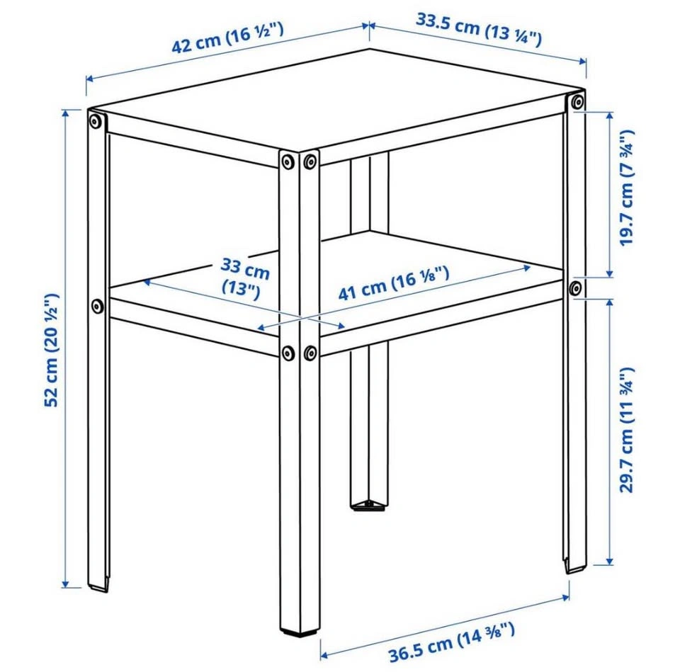 IKEA Knarrevik Metal Nightstand, Black - photo 3