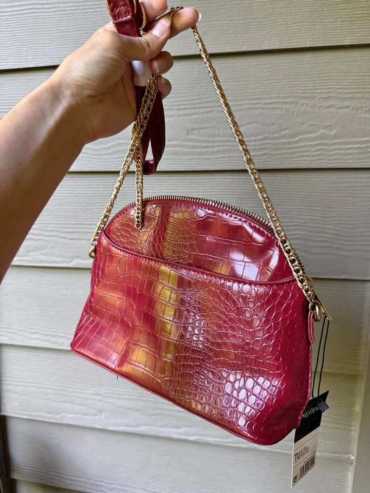 Red Croc-Embossed Mini Shoulder Bag - New with tags!