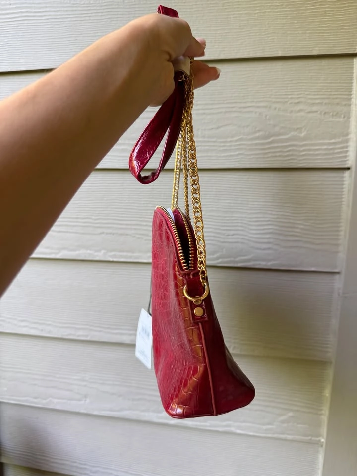 Red Croc-Embossed Mini Shoulder Bag - New with tags! - photo 2
