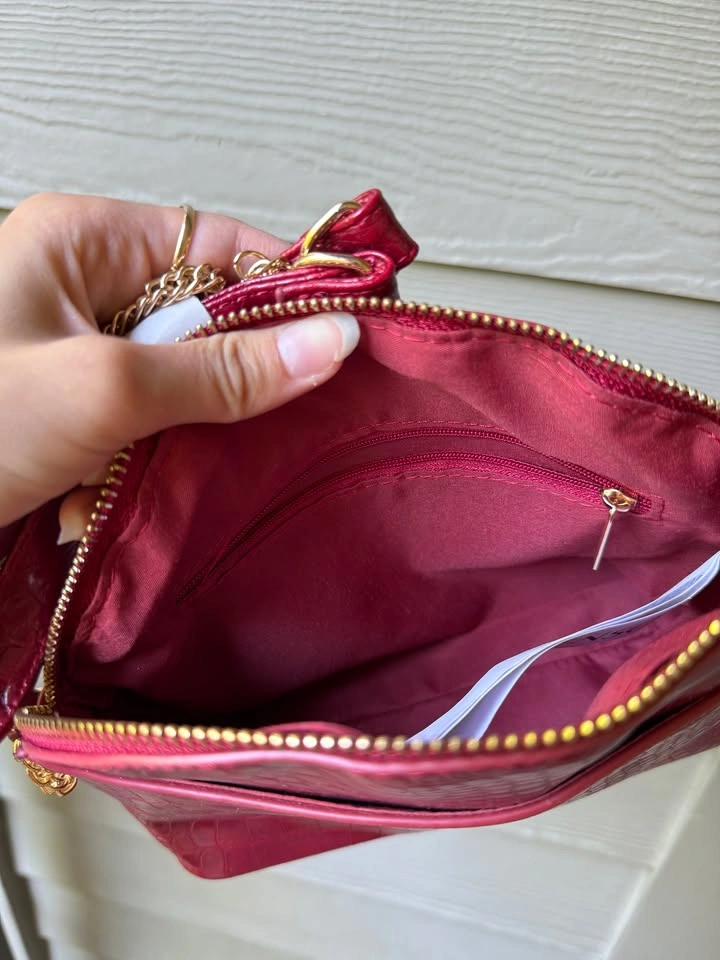 Red Croc-Embossed Mini Shoulder Bag - New with tags! - photo 4