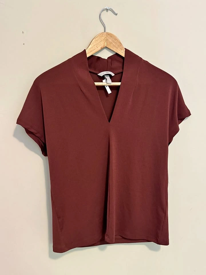 H&M Burgundy Blouse Top Size M