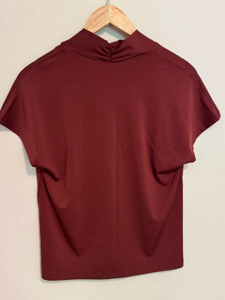 H&M Burgundy Blouse Top Size M - photo 4