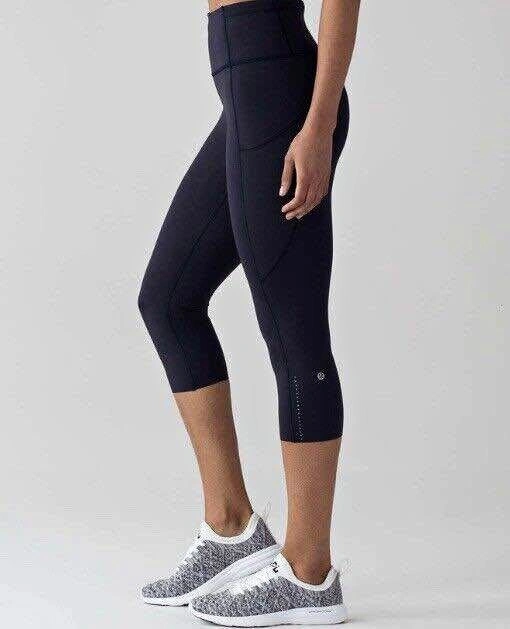 Lululemon Fast Free Crop II Nulux 19" Black Size 4