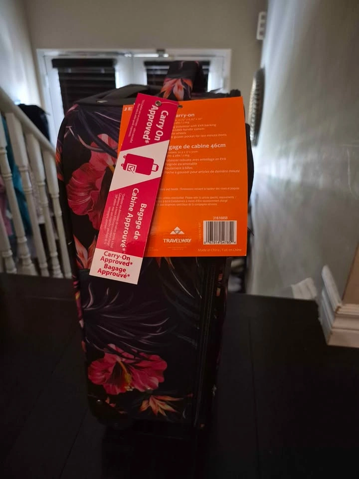 Brand New Jetstream Black Floral Carry-On Luggage Suitcase - photo 3