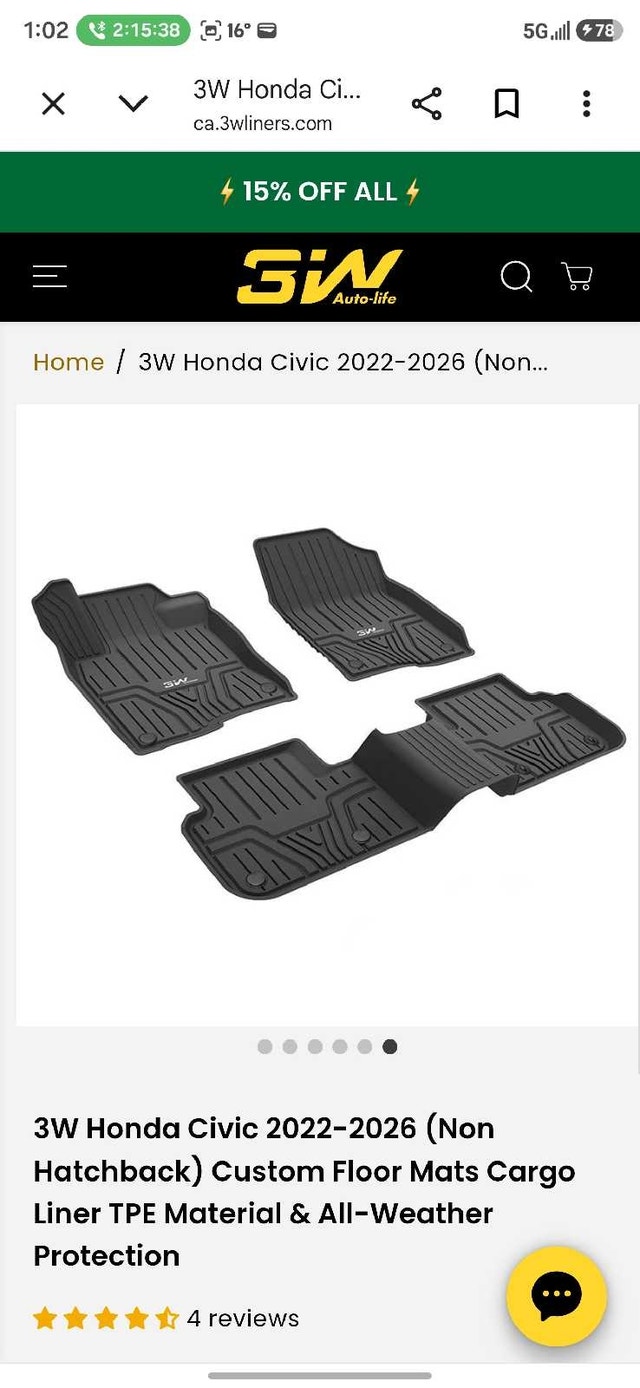 Honda Civic Mats 2022 - 2026