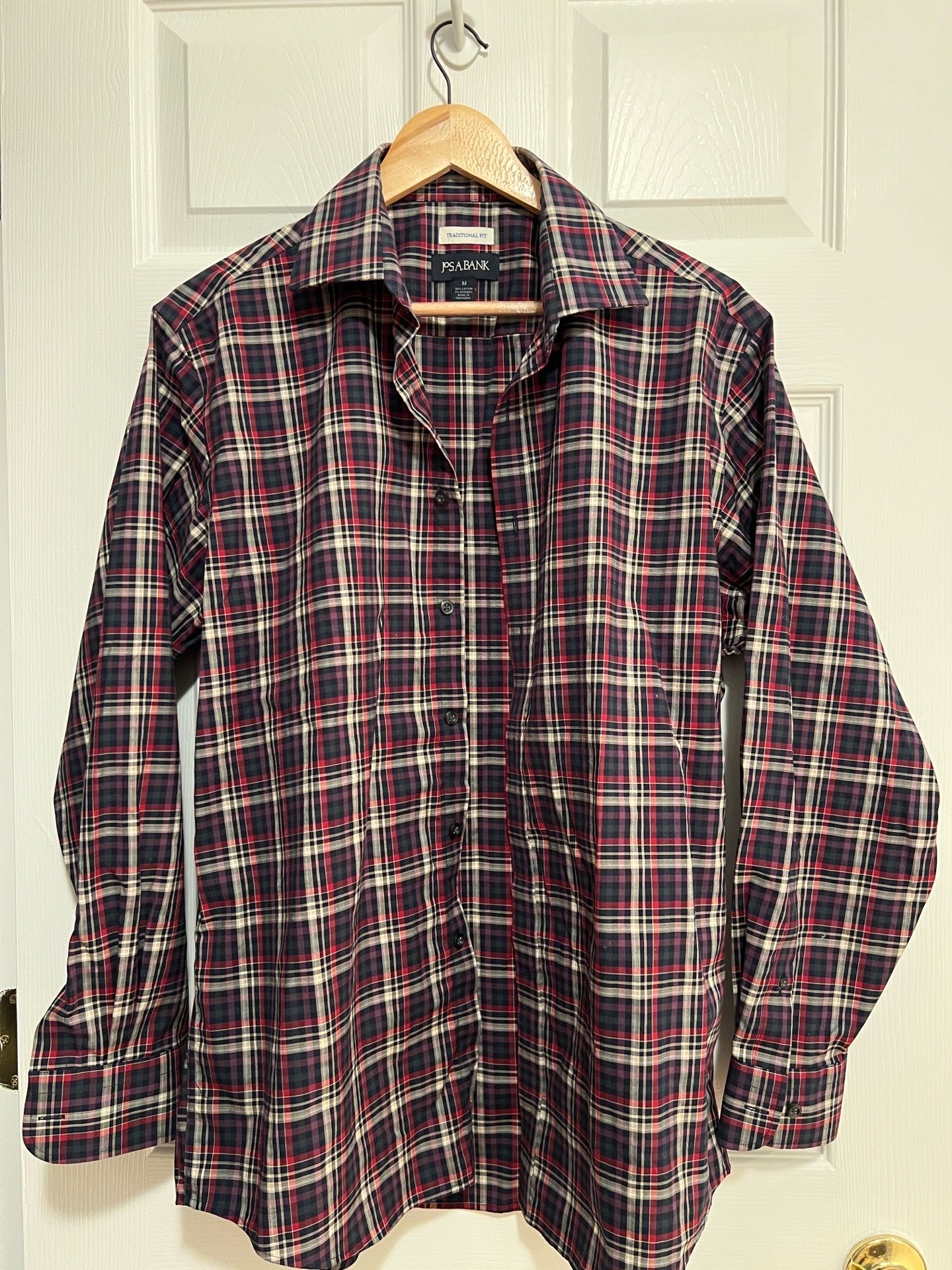 Jos A Bank Mens Medium Traditional Fit Plaid Button Down Shirt