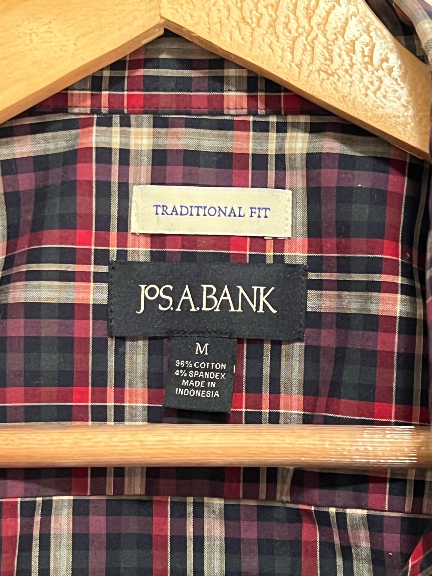 Jos A Bank Mens Medium Traditional Fit Plaid Button Down Shirt - photo 4