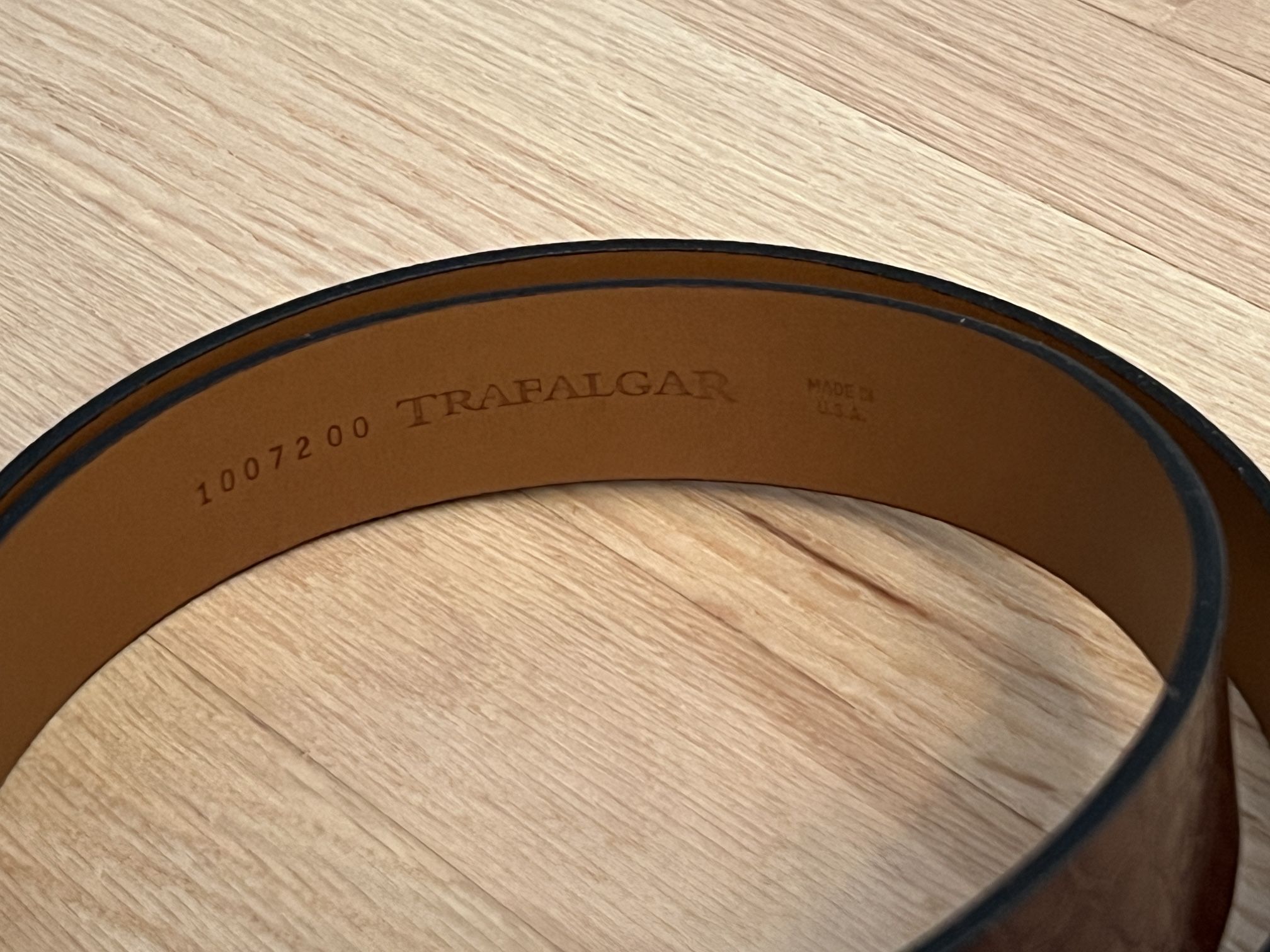 Trafalgar Brown Embossed Leather Belt - photo 3