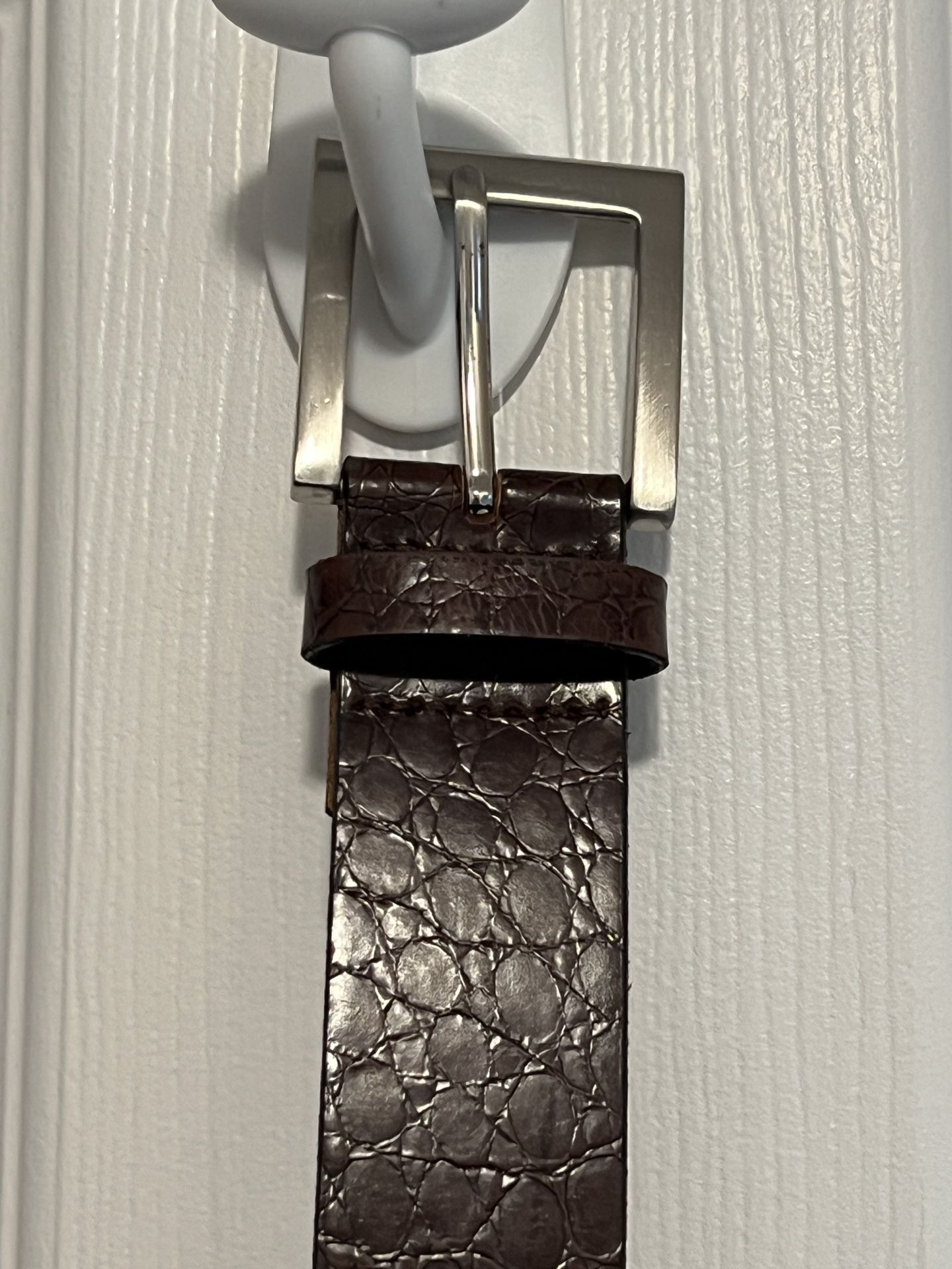Trafalgar Brown Embossed Leather Belt - photo 4