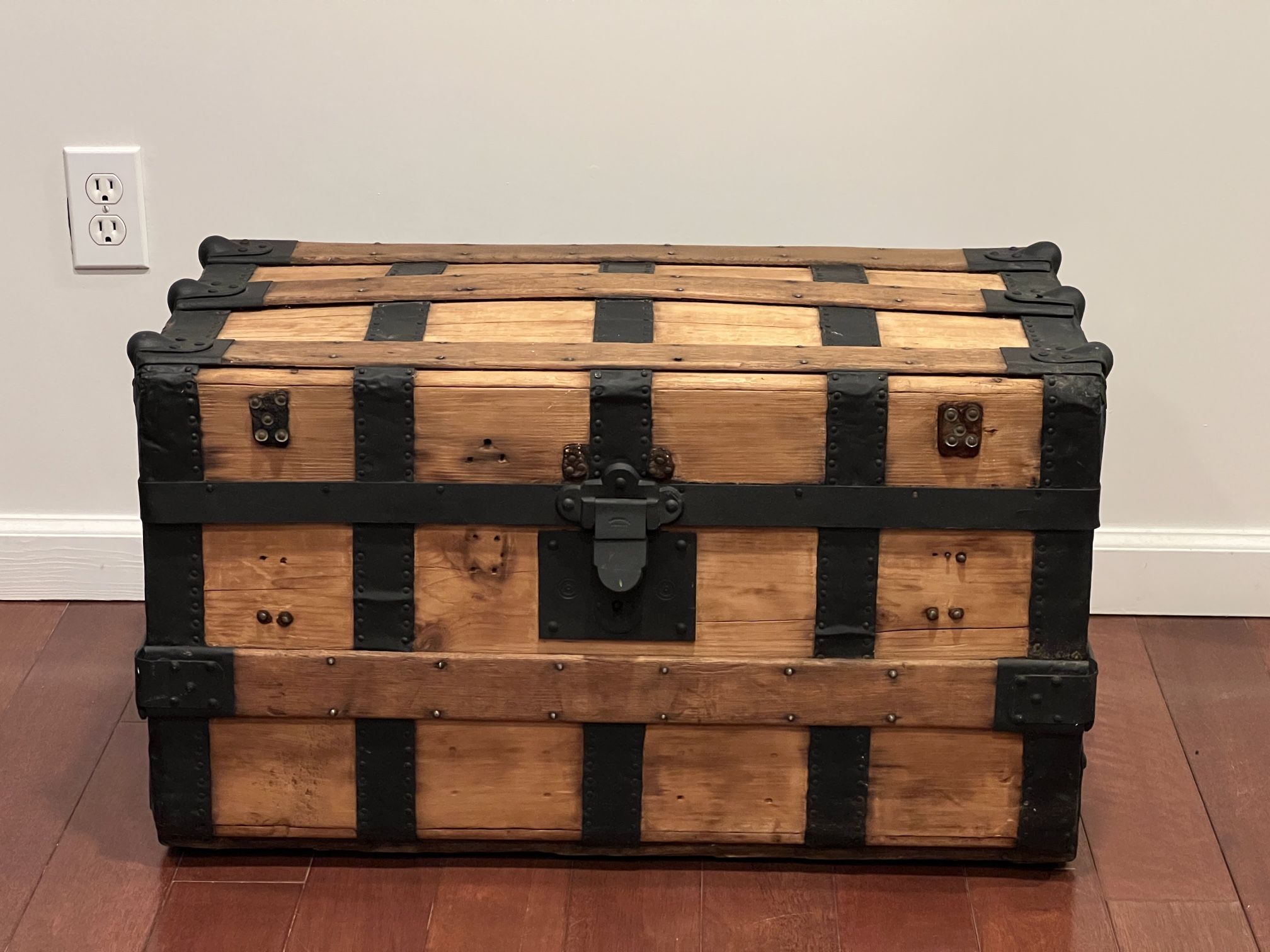 Antique Wooden Storage Trunk