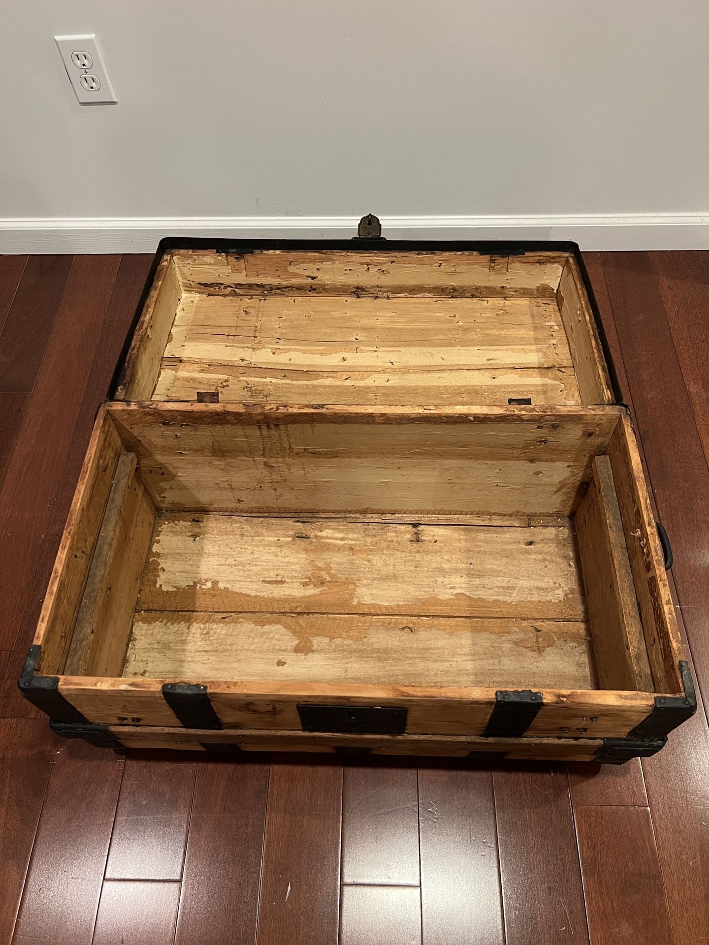 Antique Wooden Storage Trunk - photo 2