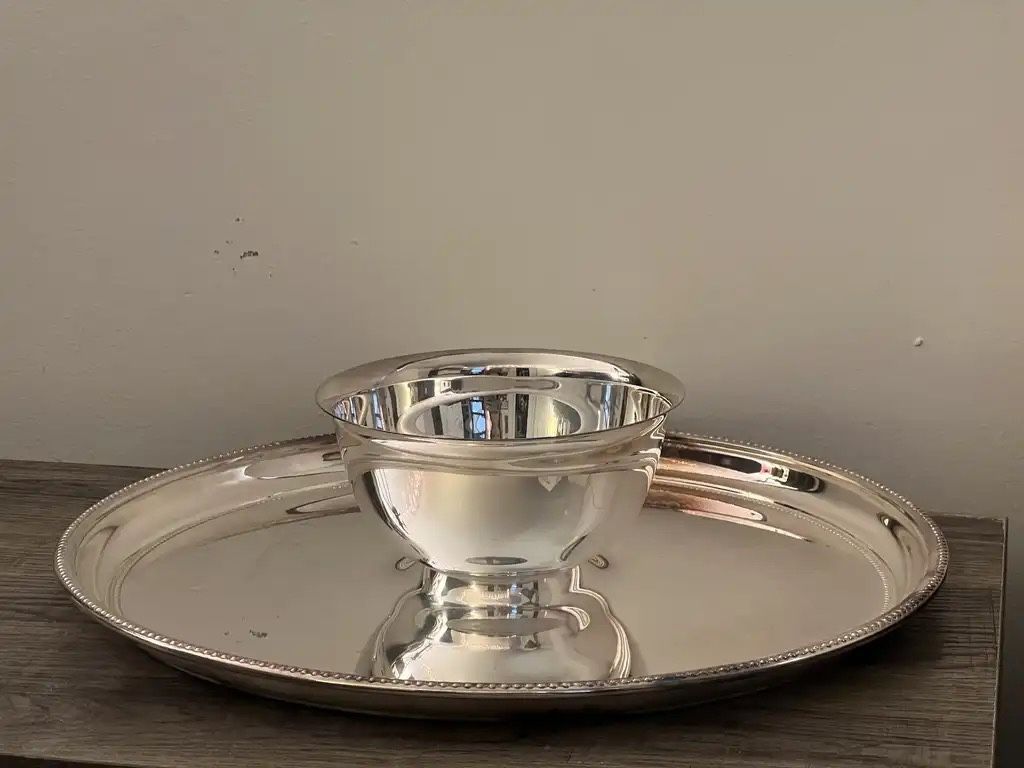 Silver Plated Tray And Bowl - photo 2