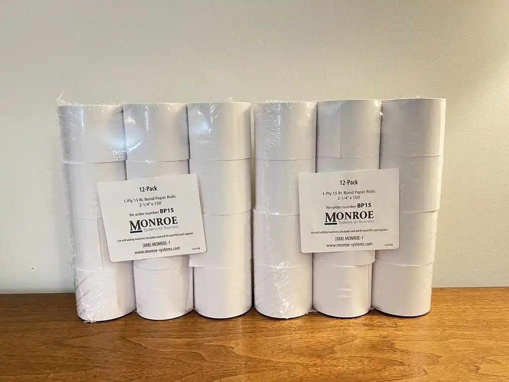 1-Ply 15 lb. Bond Paper Rolls 2-1/4"x150', 24 Rolls - photo 2