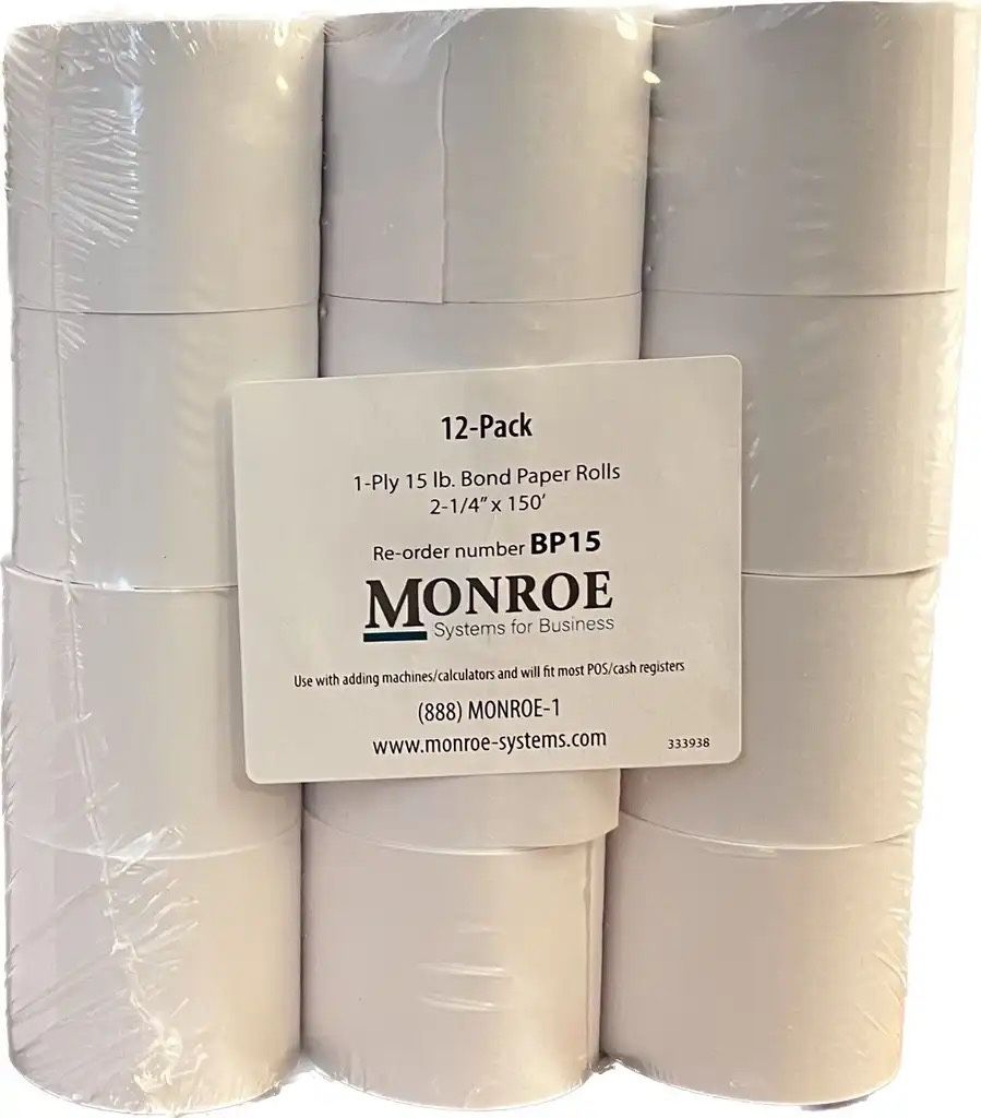 1-Ply 15 lb. Bond Paper Rolls 2-1/4"x150', 24 Rolls - photo 3