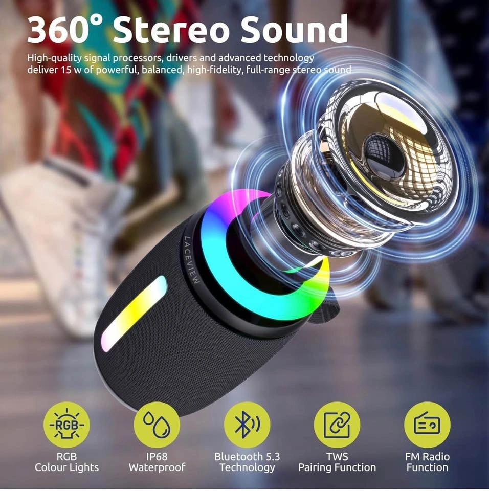 Loud Portable Wireless Speakers (Black) - photo 3