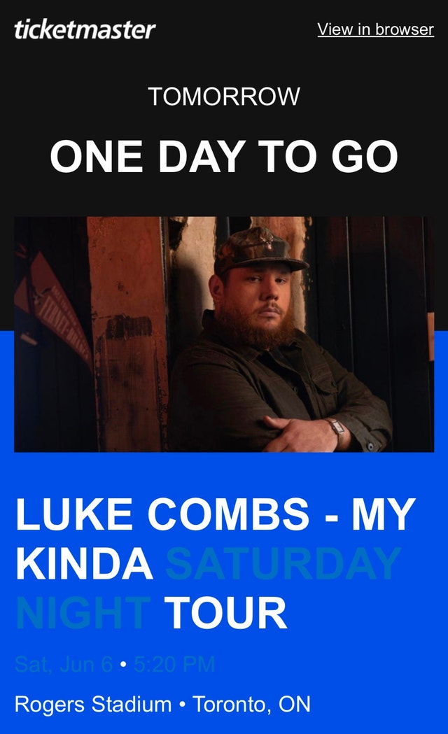 Luke Combs – My Kinda Saturday Night Tour June 6, 2026