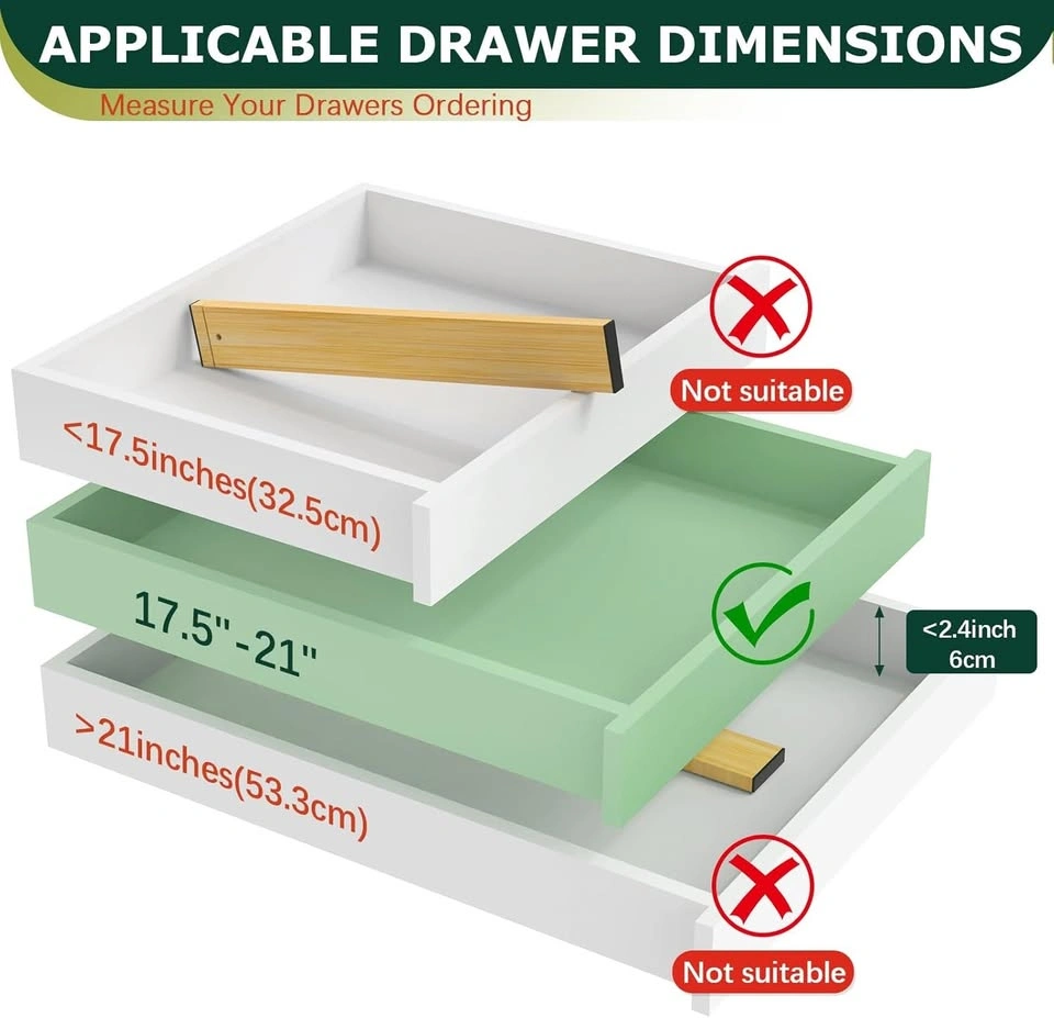 Lzerking Bamboo Drawer Dividers 6 Pack - photo 5