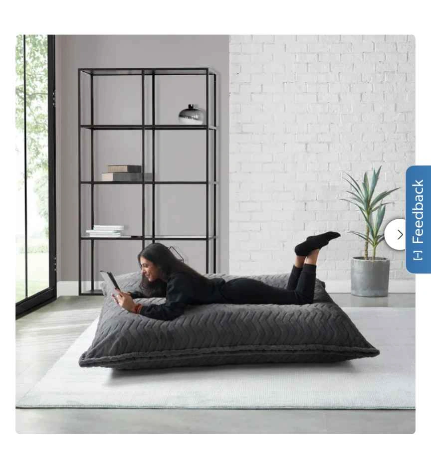 Oversized Grey Plush Floor Cushion / Pillow Couch - photo 2