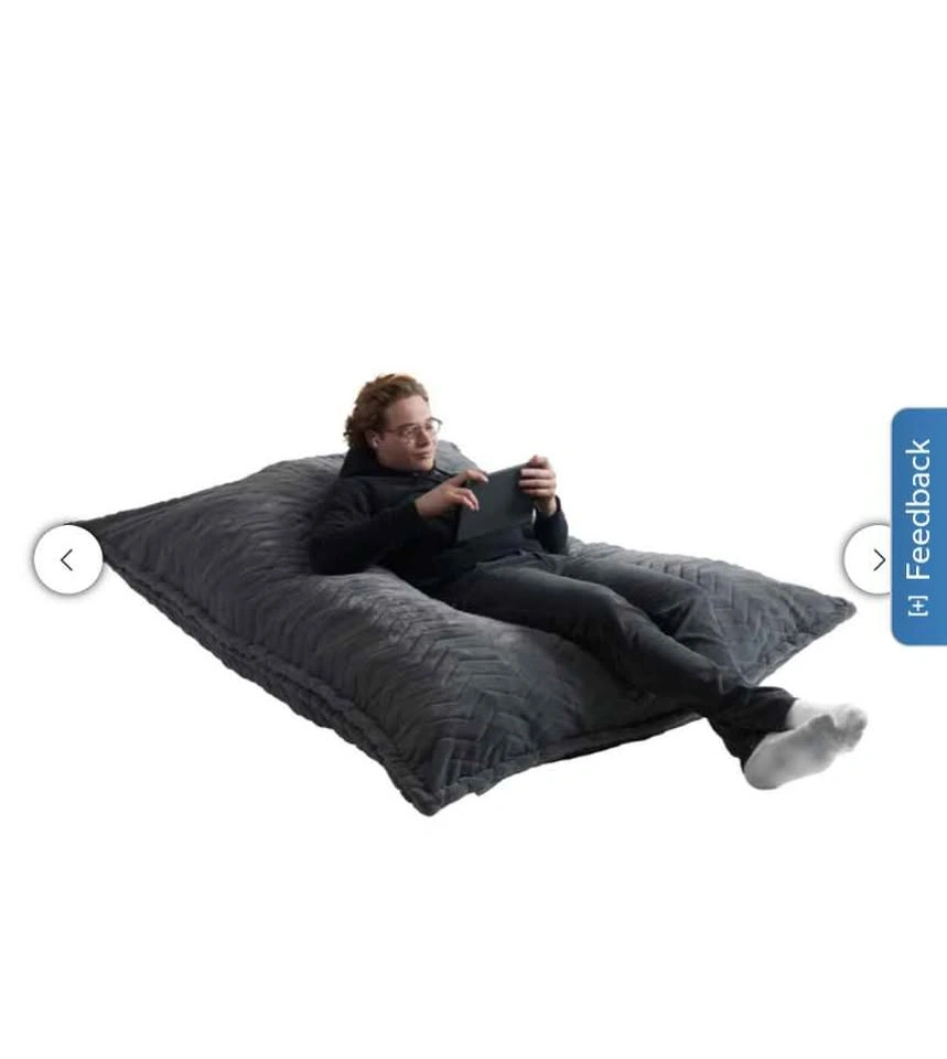 Oversized Grey Plush Floor Cushion / Pillow Couch - photo 3