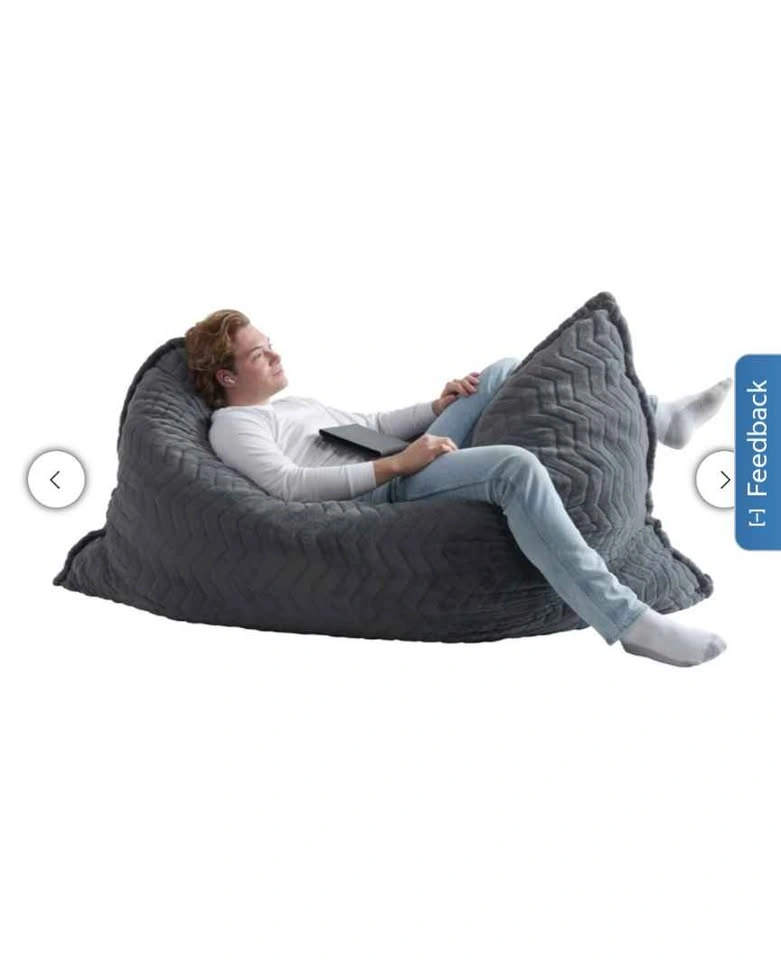 Oversized Grey Plush Floor Cushion / Pillow Couch - photo 4
