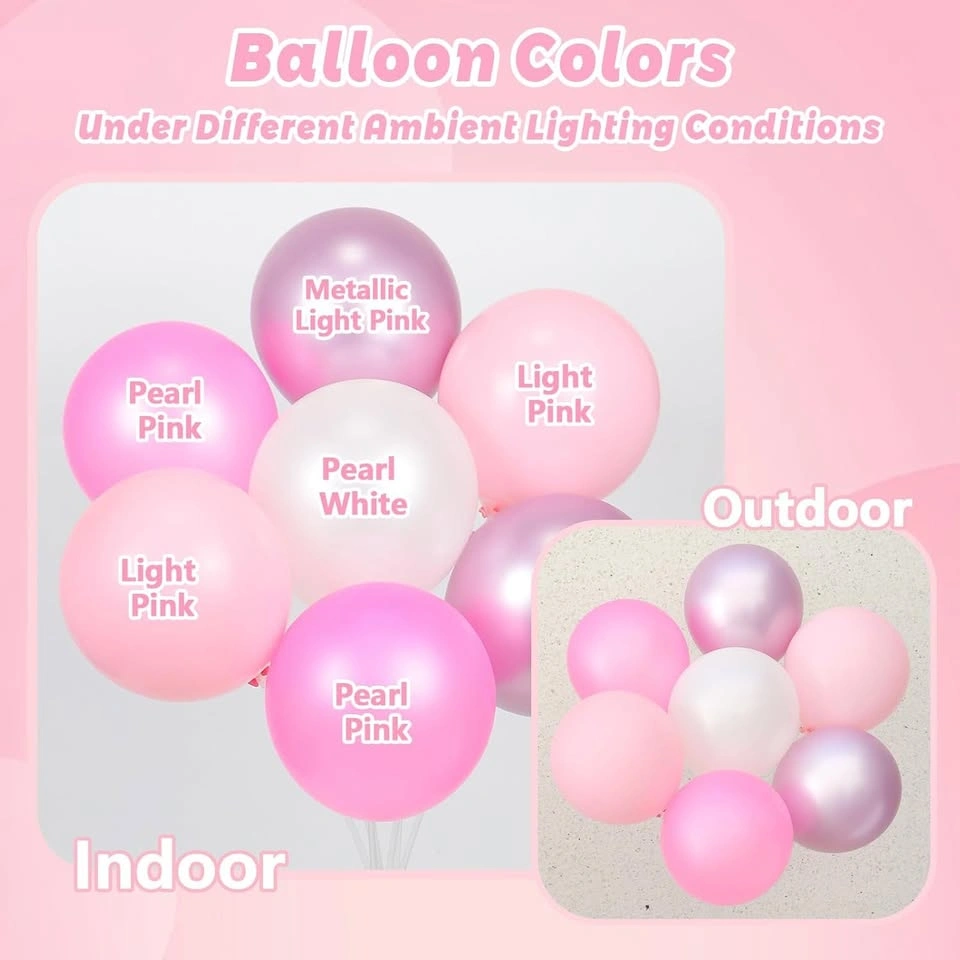 60pcs Light Pink and White Pearl Confetti Balloons - photo 4