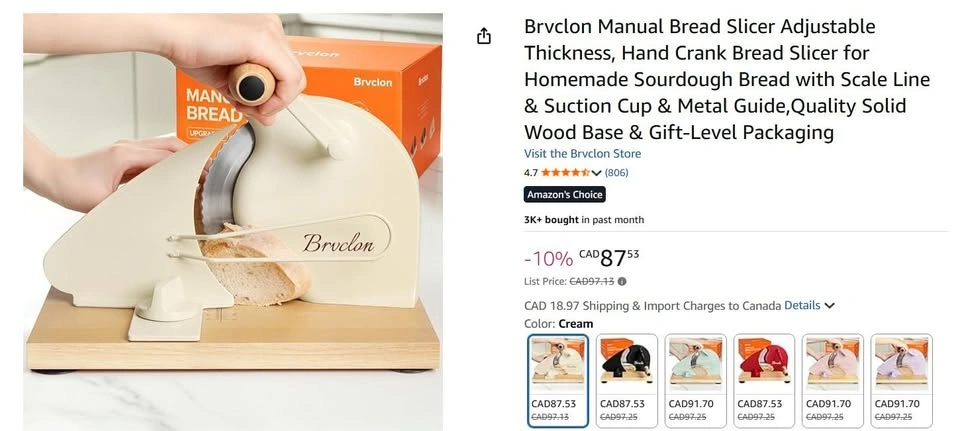 Manual Bread Slicer for Homemade Sourdough Bread - photo 2