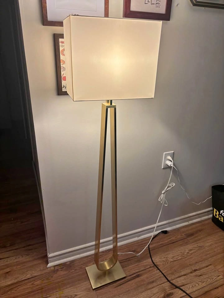 Ikea KLABB Brass/Gold Tone Floor Lamp with Dimmer
